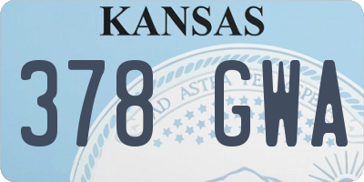 KS license plate 378GWA