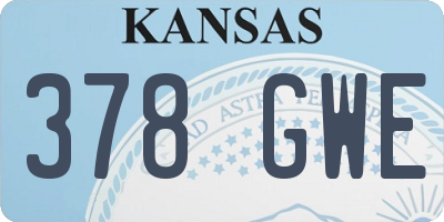 KS license plate 378GWE