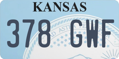 KS license plate 378GWF