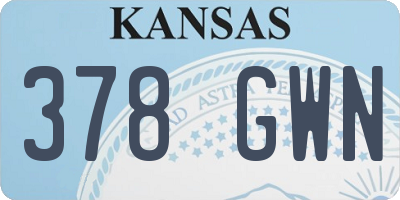 KS license plate 378GWN
