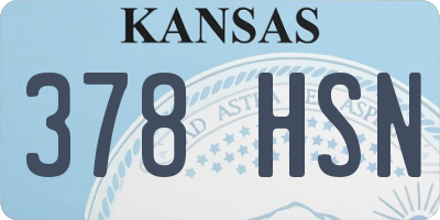 KS license plate 378HSN