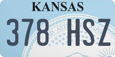 KS license plate 378HSZ
