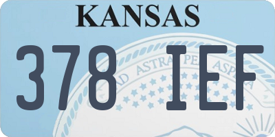 KS license plate 378IEF