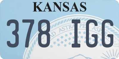 KS license plate 378IGG