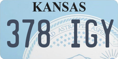 KS license plate 378IGY