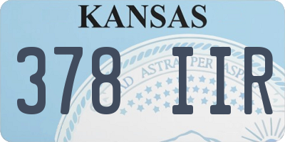 KS license plate 378IIR