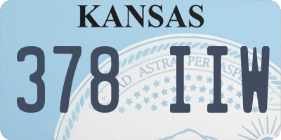 KS license plate 378IIW