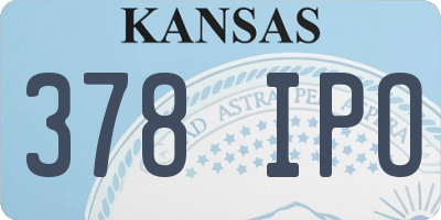 KS license plate 378IPO