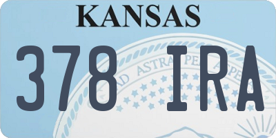 KS license plate 378IRA