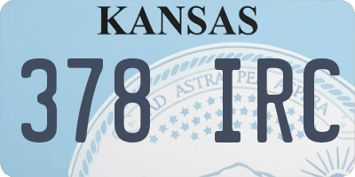 KS license plate 378IRC