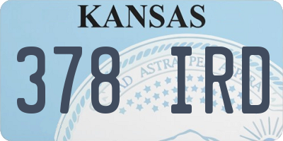 KS license plate 378IRD