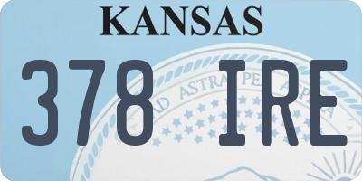 KS license plate 378IRE