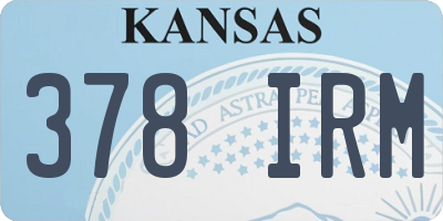 KS license plate 378IRM