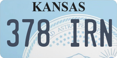 KS license plate 378IRN