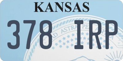 KS license plate 378IRP
