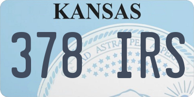 KS license plate 378IRS