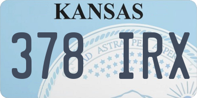 KS license plate 378IRX