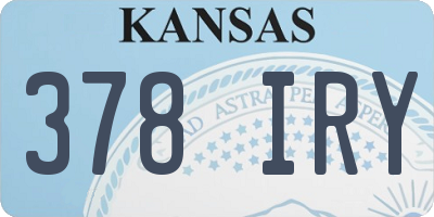 KS license plate 378IRY