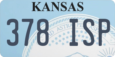 KS license plate 378ISP