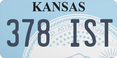 KS license plate 378IST