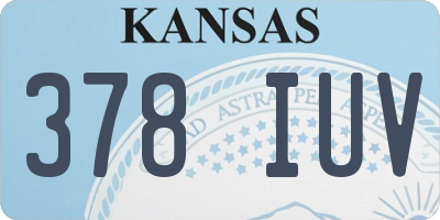 KS license plate 378IUV