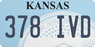KS license plate 378IVD