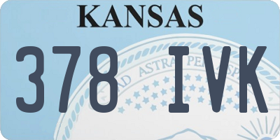KS license plate 378IVK