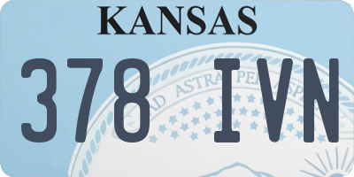 KS license plate 378IVN