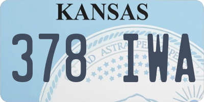 KS license plate 378IWA