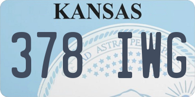 KS license plate 378IWG