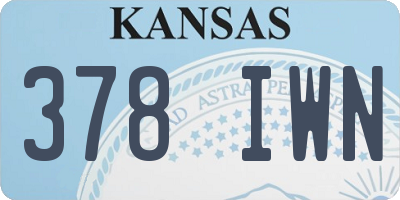 KS license plate 378IWN