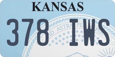 KS license plate 378IWS
