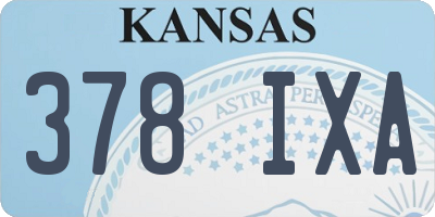 KS license plate 378IXA