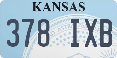 KS license plate 378IXB