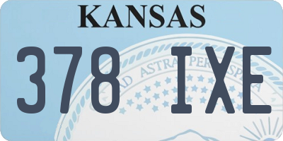 KS license plate 378IXE