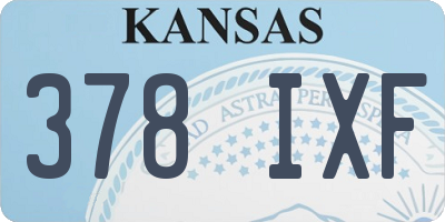 KS license plate 378IXF