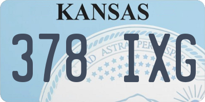 KS license plate 378IXG