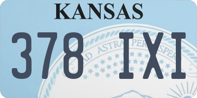KS license plate 378IXI