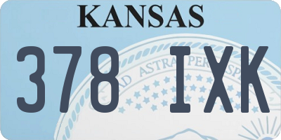 KS license plate 378IXK