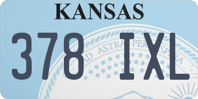 KS license plate 378IXL