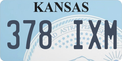 KS license plate 378IXM