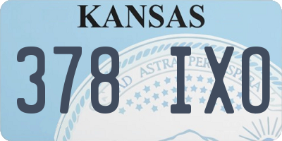 KS license plate 378IXO