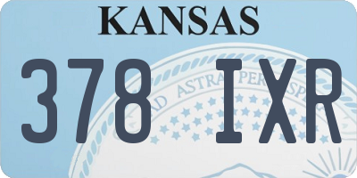 KS license plate 378IXR