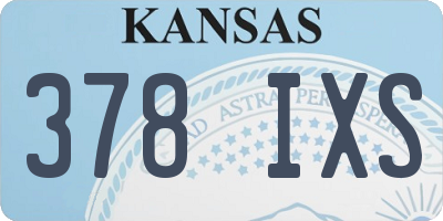 KS license plate 378IXS