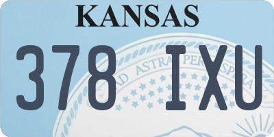 KS license plate 378IXU