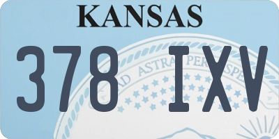 KS license plate 378IXV