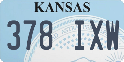 KS license plate 378IXW