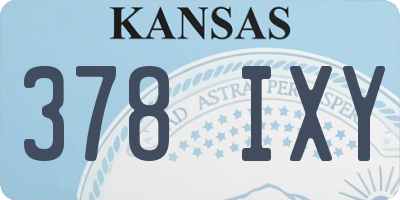 KS license plate 378IXY
