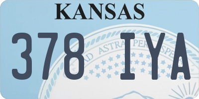 KS license plate 378IYA