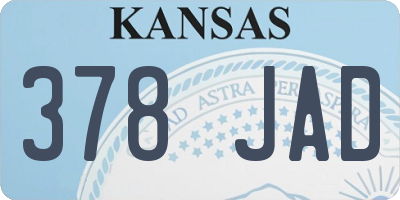KS license plate 378JAD